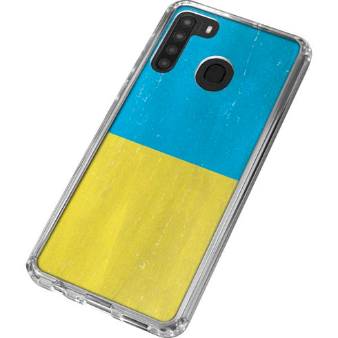 Ukraine Flag Distressed Galaxy A21 Clear Case